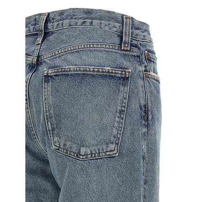 Agolde Blue Cotton Relaxed Fit Jeans