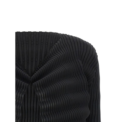 Issey Miyake Black Polyester Cardigan