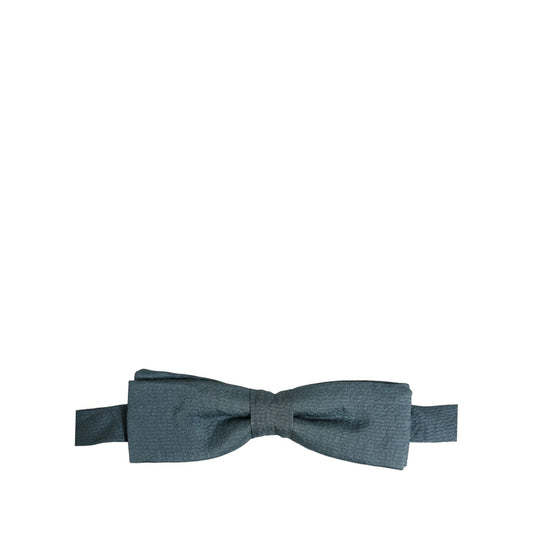 Dolce & Gabbana Men Steel Blue 100% Silk Adjustable Neck Papillon Bow Tie