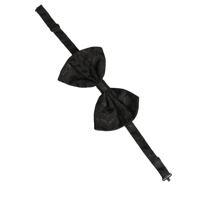 Dolce & Gabbana Men Black Patterned Adjustable Neck Papillon Bow Tie