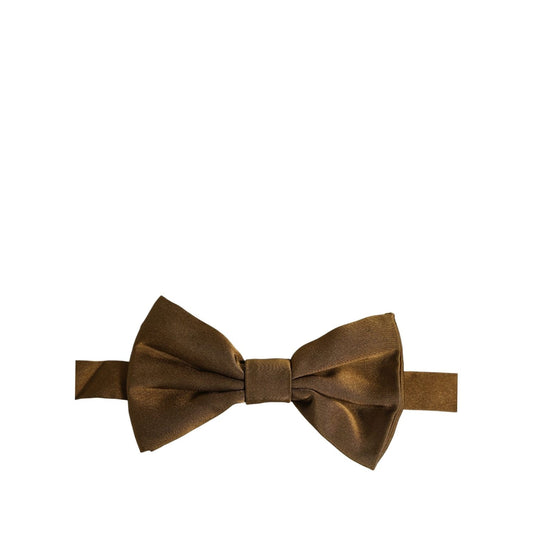Dolce & Gabbana Men Brown 100% Silk Adjustable Neck Papillon Bow Tie