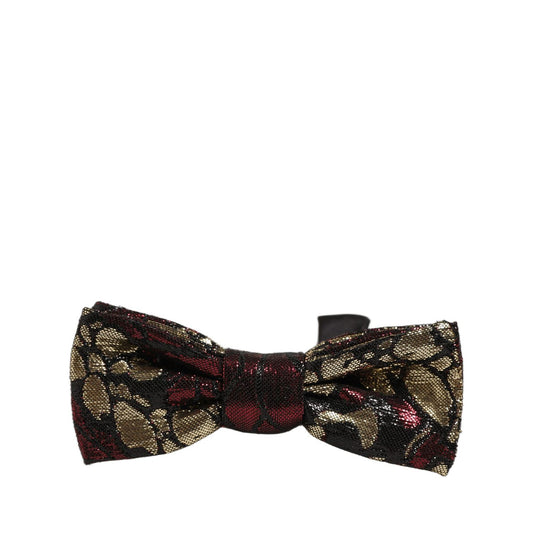 Dolce & Gabbana Multicolor Floral Jacquard Adjustable Neck Papillon Bow Tie