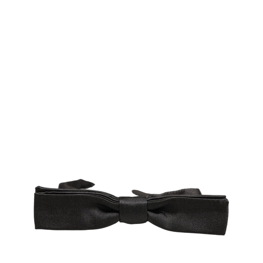 Dolce & Gabbana Men Black 100% Silk Adjustable Neck Papillon Bow Tie