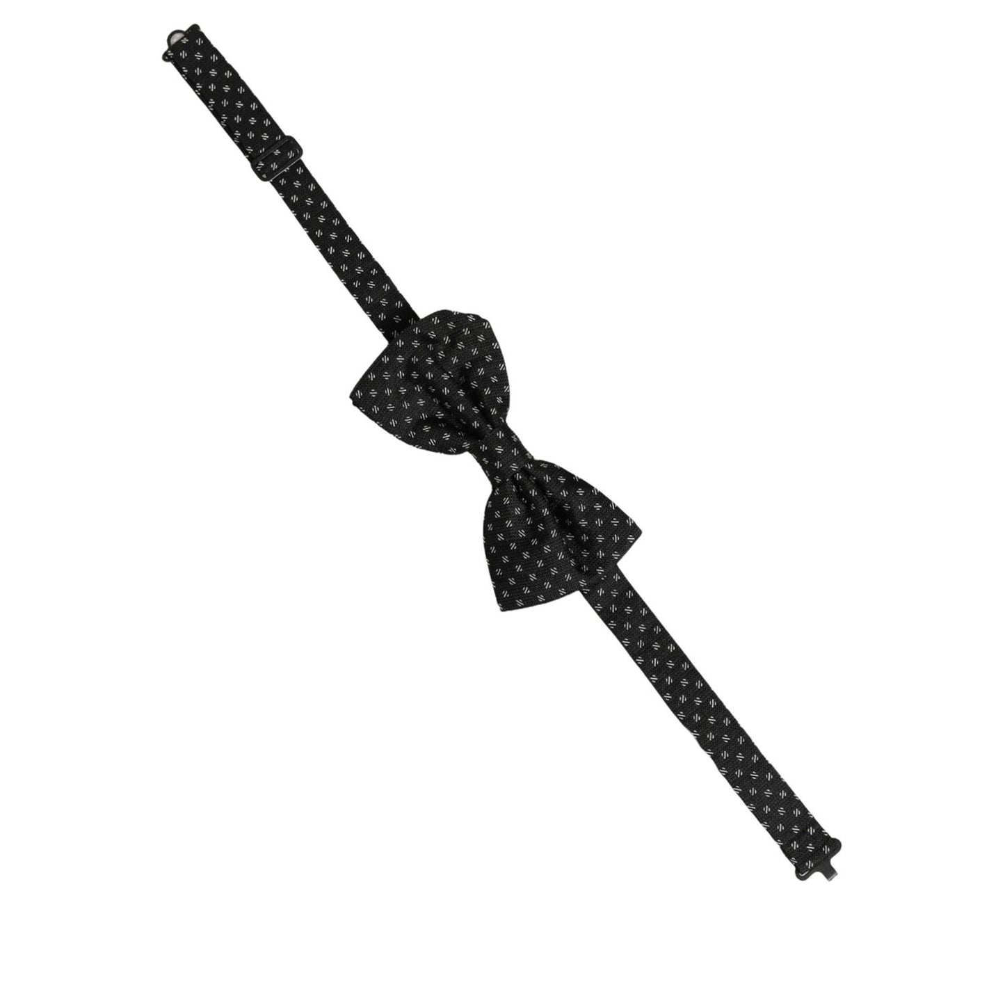 Dolce & Gabbana Men Black Patterned Adjustable Neck Papillon Bow Tie