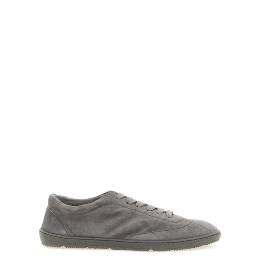 Brunello Cucinelli Gray Calfskin Low Top Sneakers