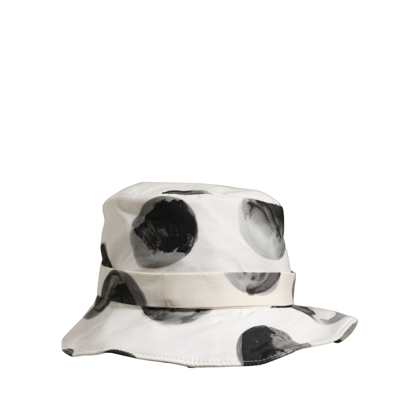 Dolce & Gabbana White Cotton Big Polka Dot Pattern Bucket Hat
