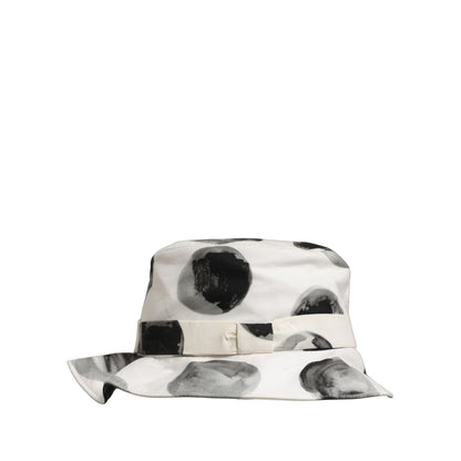 Dolce & Gabbana White Cotton Big Polka Dot Pattern Bucket Hat