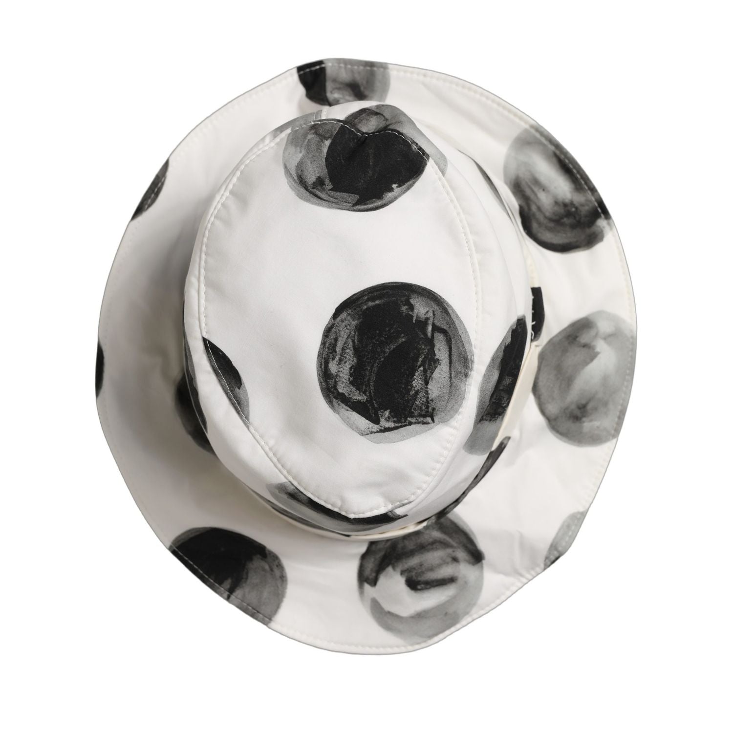 Dolce & Gabbana White Cotton Big Polka Dot Pattern Bucket Hat