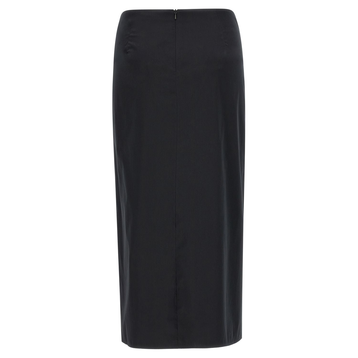 Max Mara Black Cotton Midi Skirt