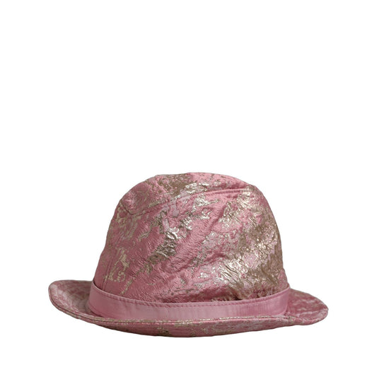 Dolce & Gabbana Pink Metallic Jacquard Pattern Bucket Capello Hat