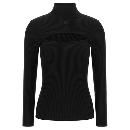 Courrèges Black Viscose Cardigan