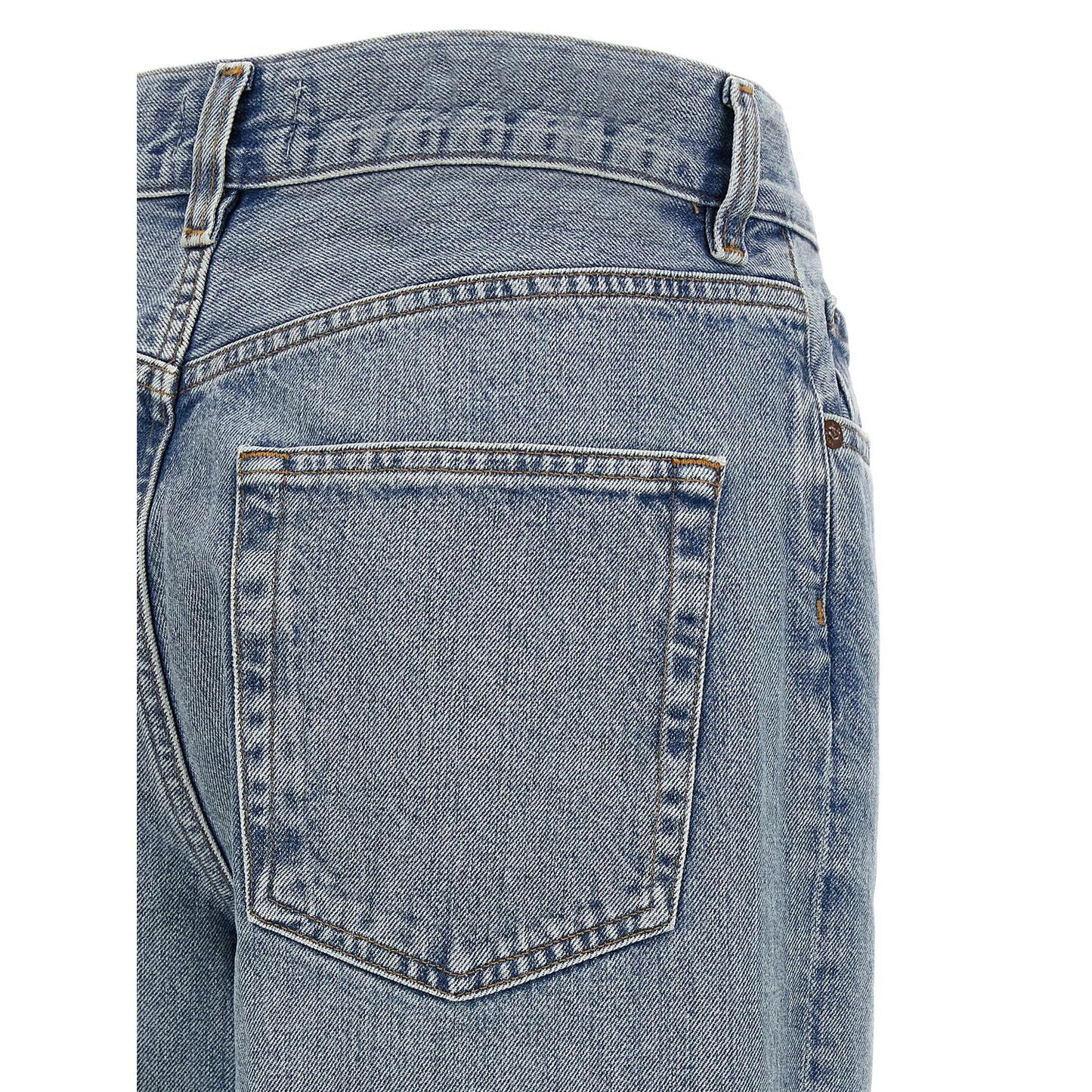 Agolde Blue Cotton Straight-Leg Jeans