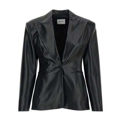 The Andamane Black Polyester Blazer