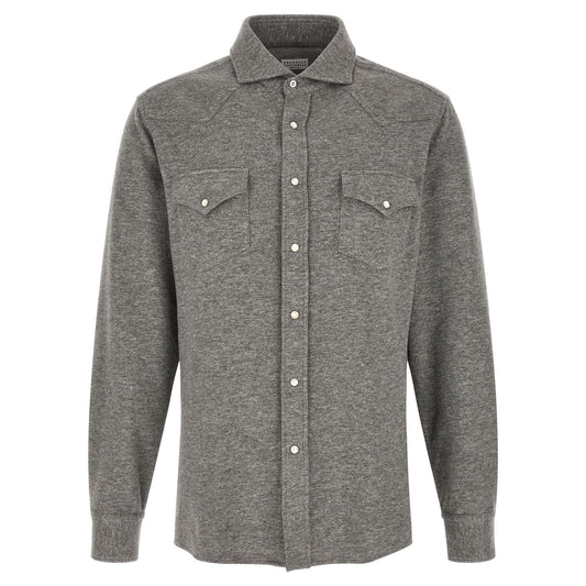 Brunello Cucinelli Gray Cashmere Blouse