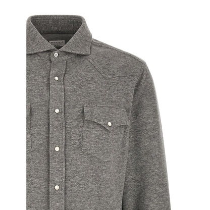 Brunello Cucinelli Gray Cashmere Blouse