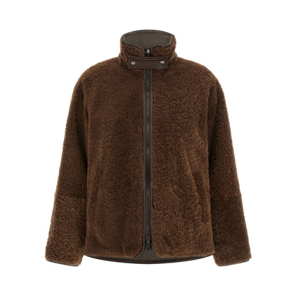 Brunello Cucinelli Brown Lamb Leather Biker Jacket