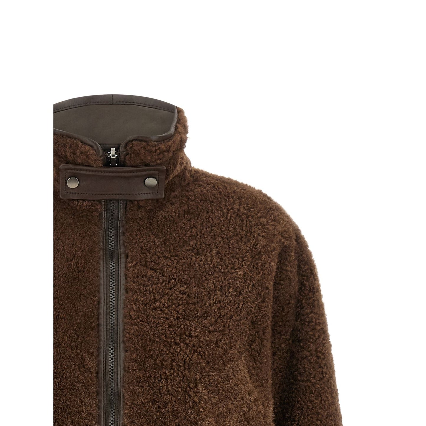 Brunello Cucinelli Brown Lamb Leather Biker Jacket