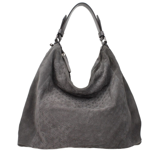 Jimmy Choo Gray Leather Shoulder Bag