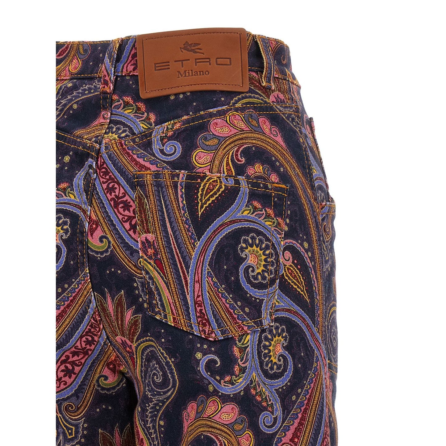 Etro Multicolor Cotton Flared Jeans