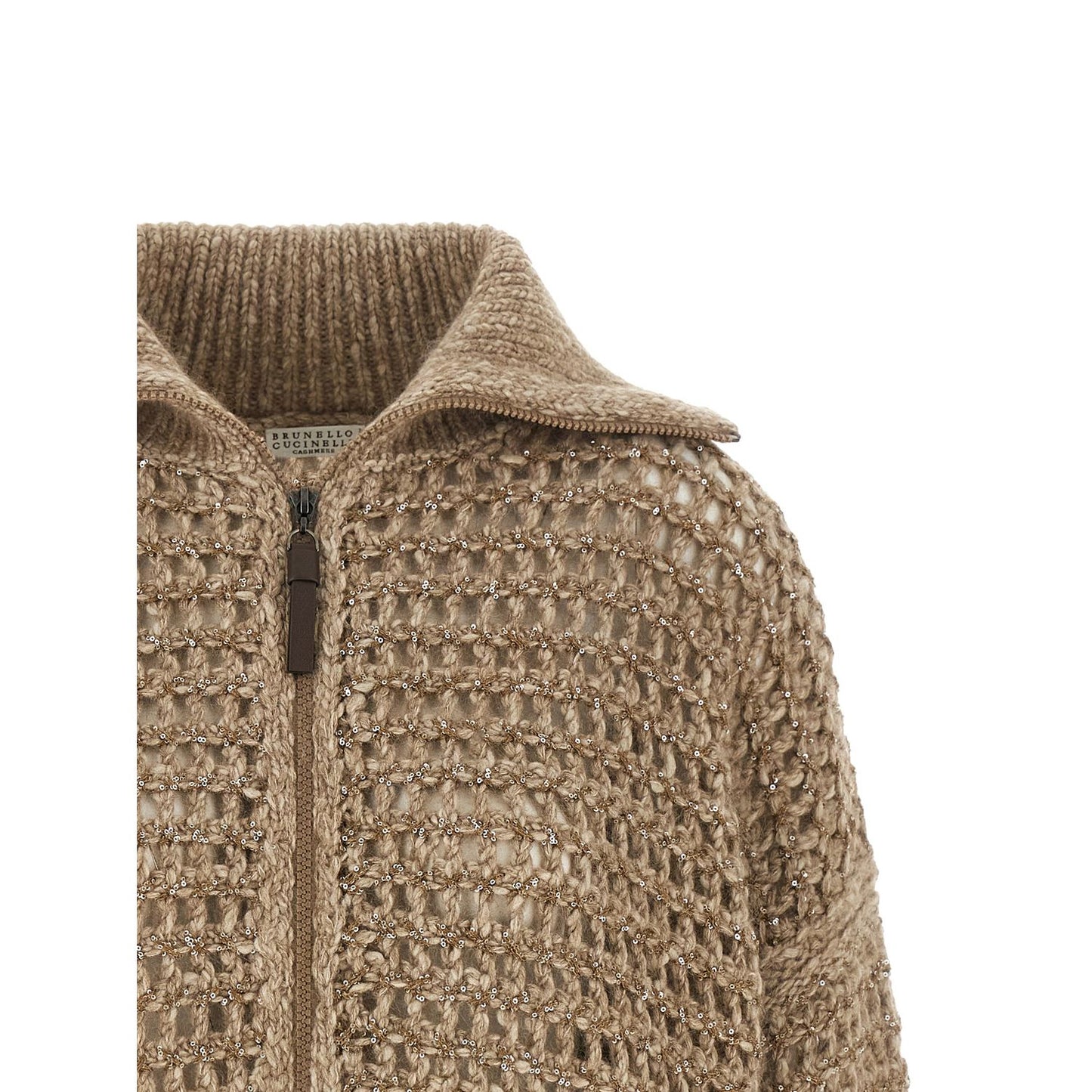 Brunello Cucinelli Beige Elastane Cardigan