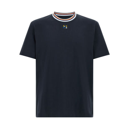 Fendi Blue Cotton T-Shirt