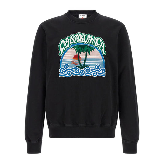 Casablanca Black Organic Cotton Sweatshirt