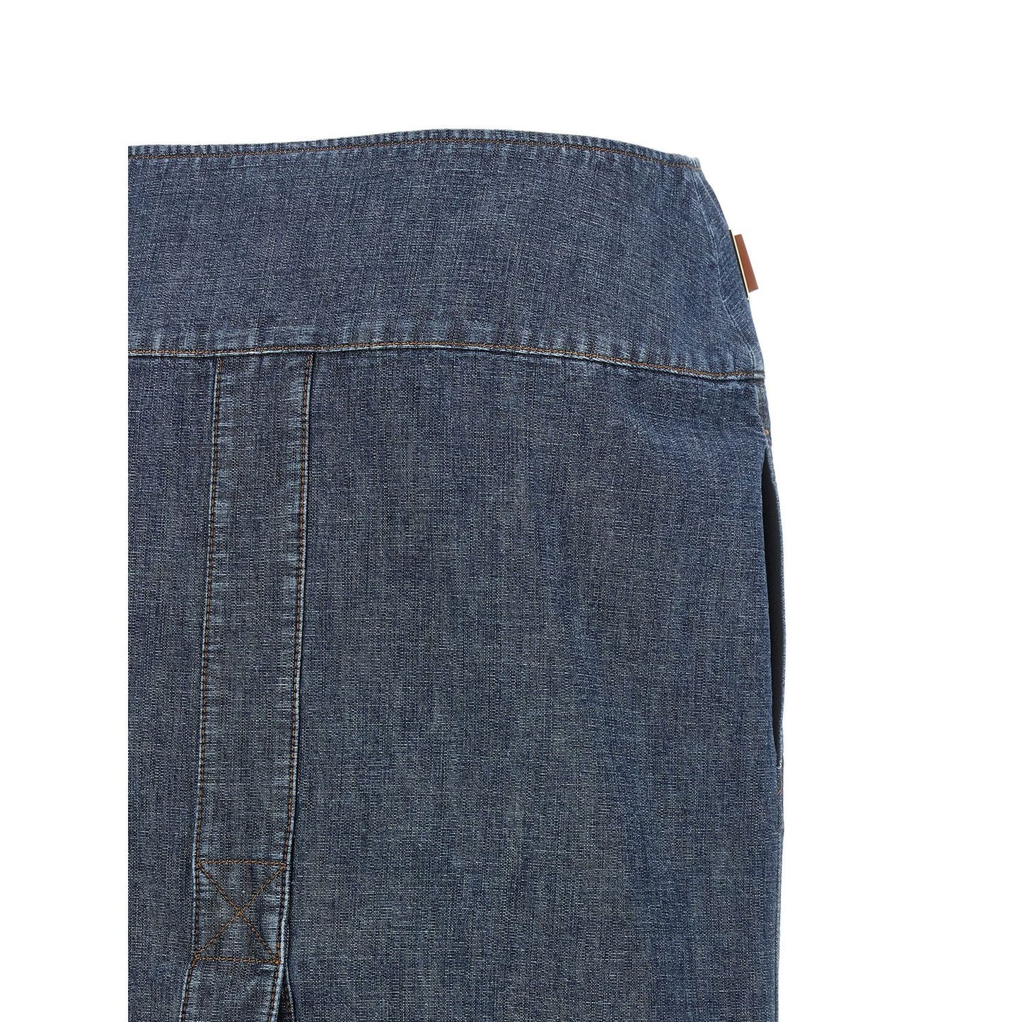 Fendi Blue Cotton Midi Skirt