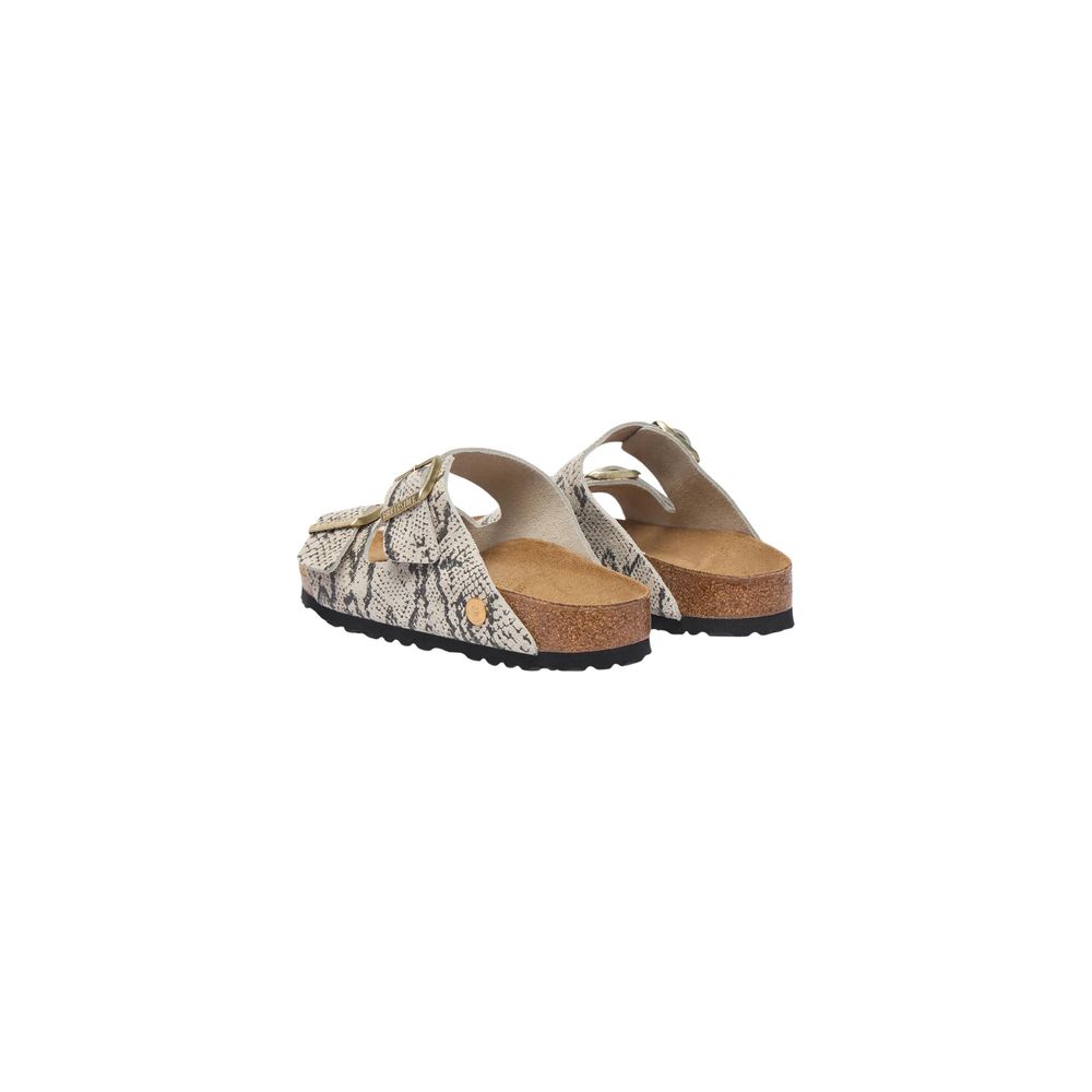 Birkenstock Gray Leather Flat Sandals