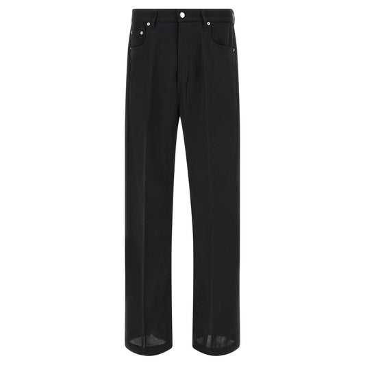 Rick Owens Black Cotton Relaxed Fit Jeans