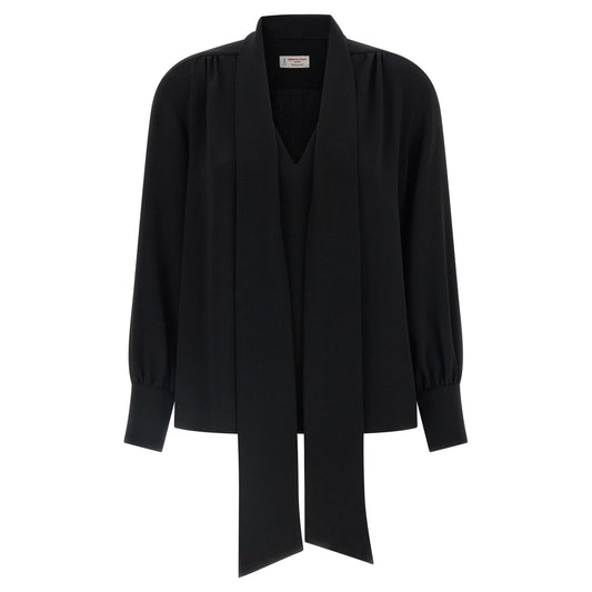 Alberto Biani Black Triacetate Blouse