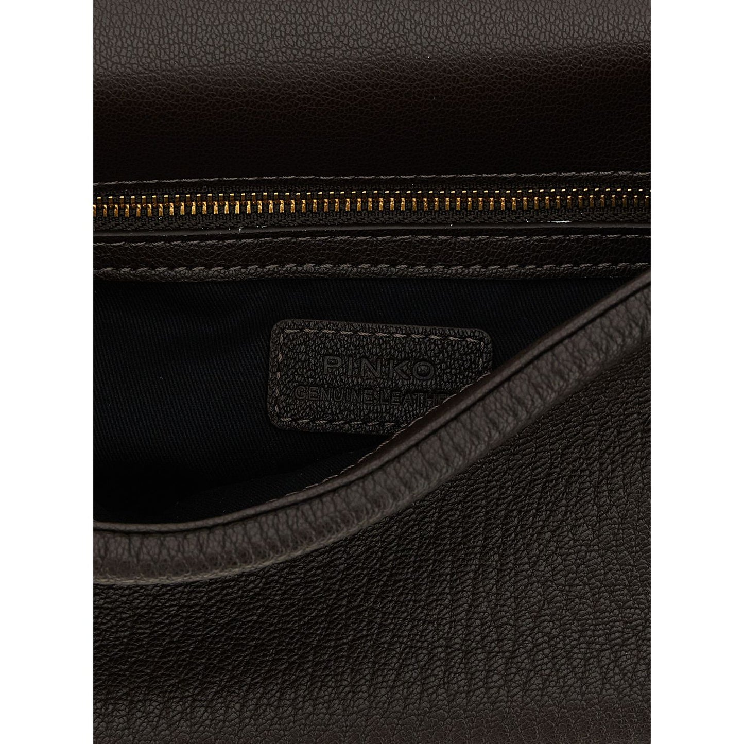 PINKO Brown Lamb Leather Crossbody Bag