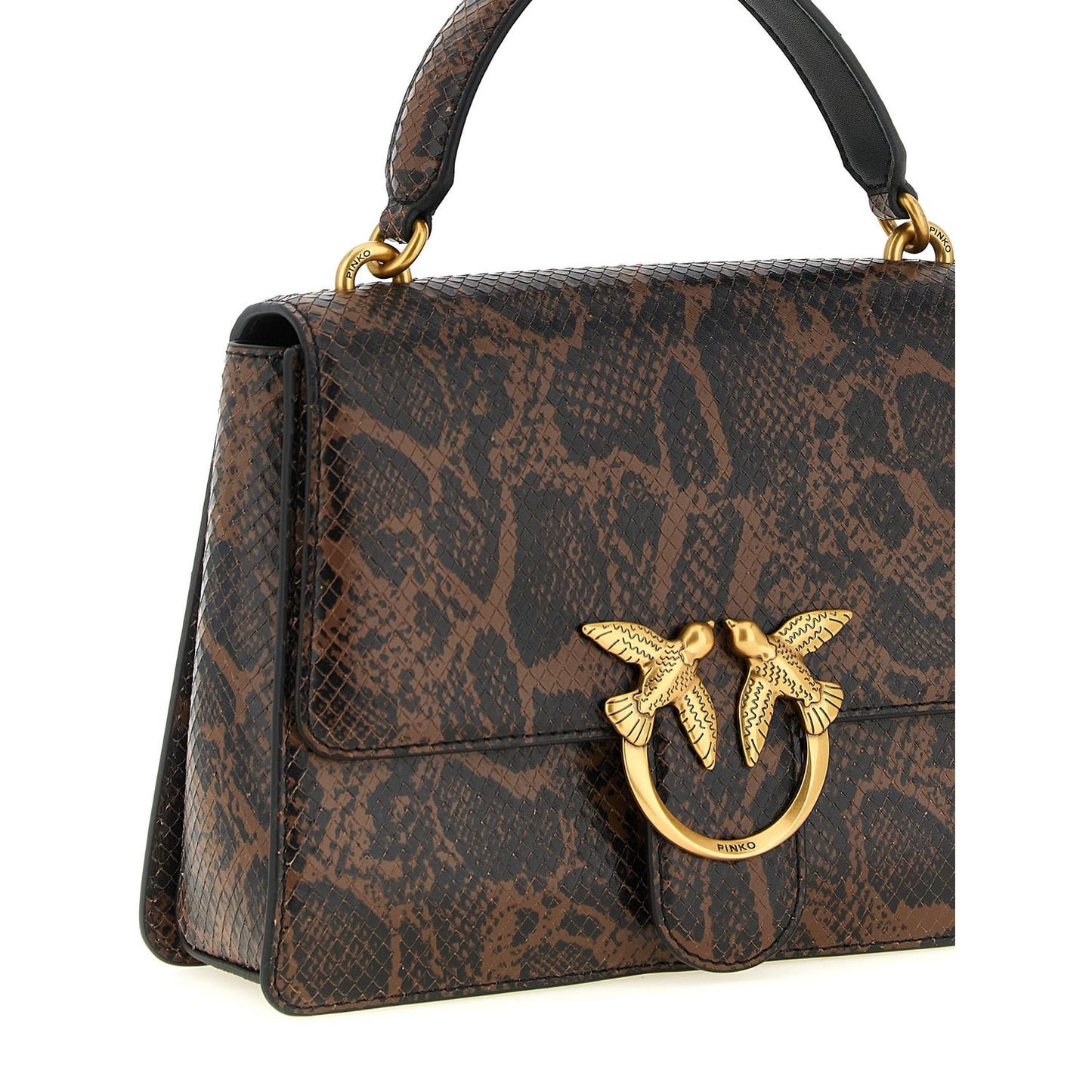 PINKO Brown Calfskin Handbag