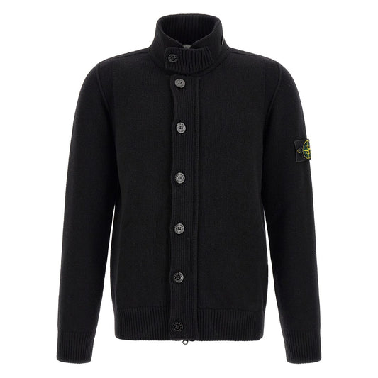 Stone Island Black Virgin Wool Cardigan