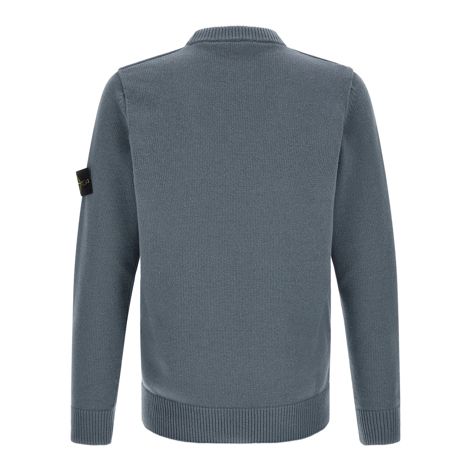 Stone Island Blue Virgin Wool Cardigan