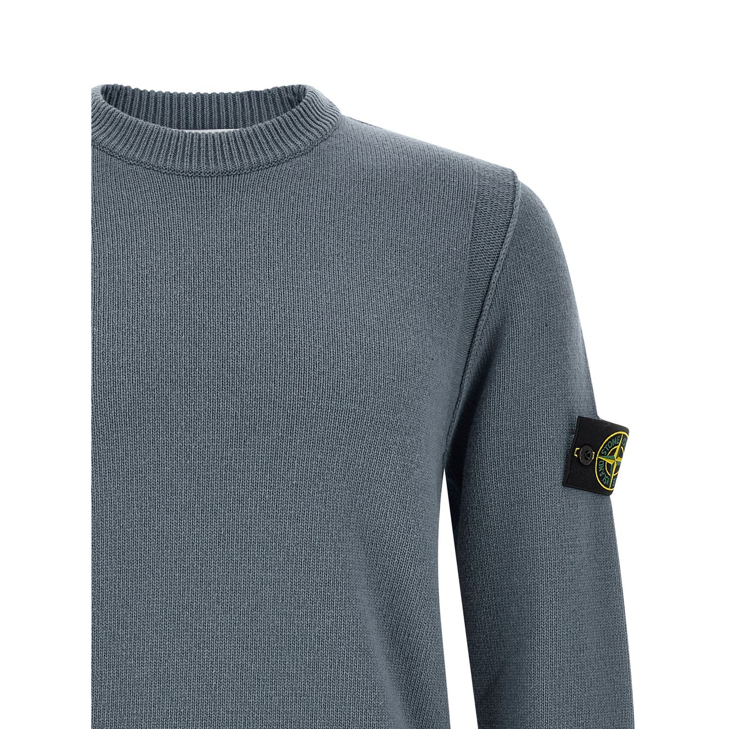 Stone Island Blue Virgin Wool Cardigan
