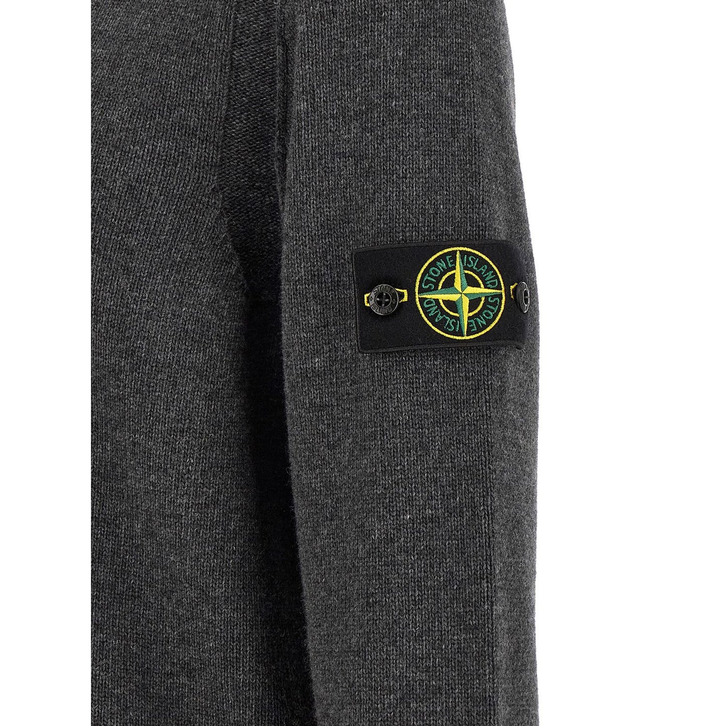 Stone Island Gray Virgin Wool Cardigan