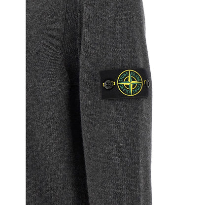 Stone Island Gray Virgin Wool Cardigan