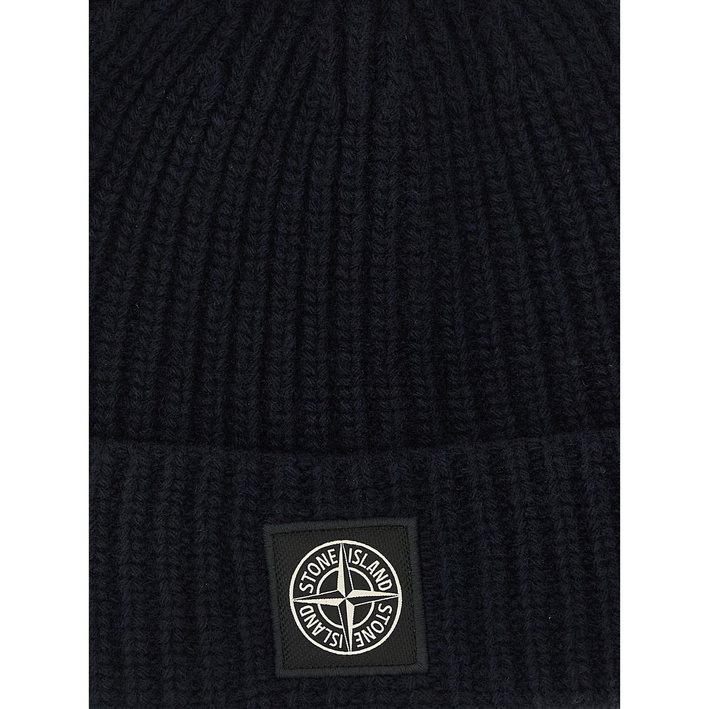 Stone Island Blue Virgin Wool Beanie