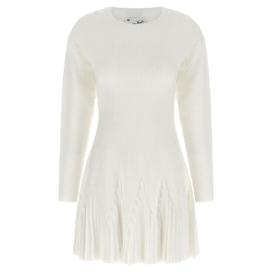 Elisabetta Franchi White Viscose Short Dress