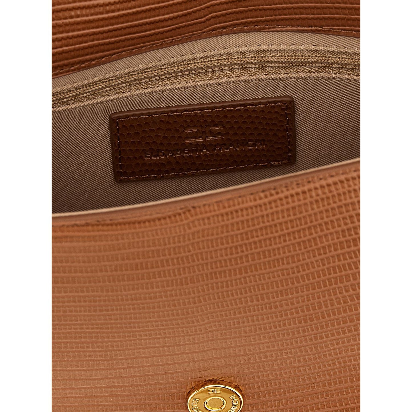 Elisabetta Franchi Brown Polyester Clutch Bag