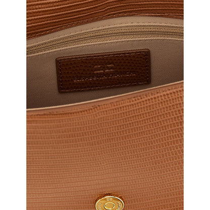 Elisabetta Franchi Brown Polyester Clutch Bag