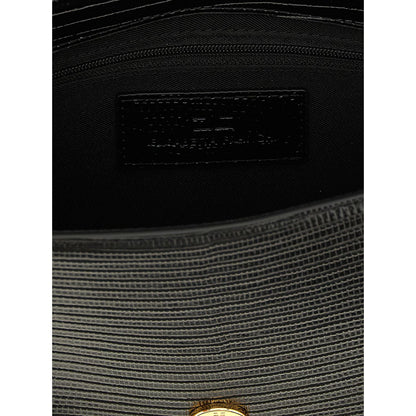 Elisabetta Franchi Black Polyester Clutch Bag