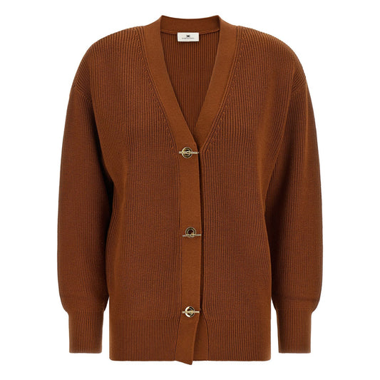 Elisabetta Franchi Brown Viscose Cardigan
