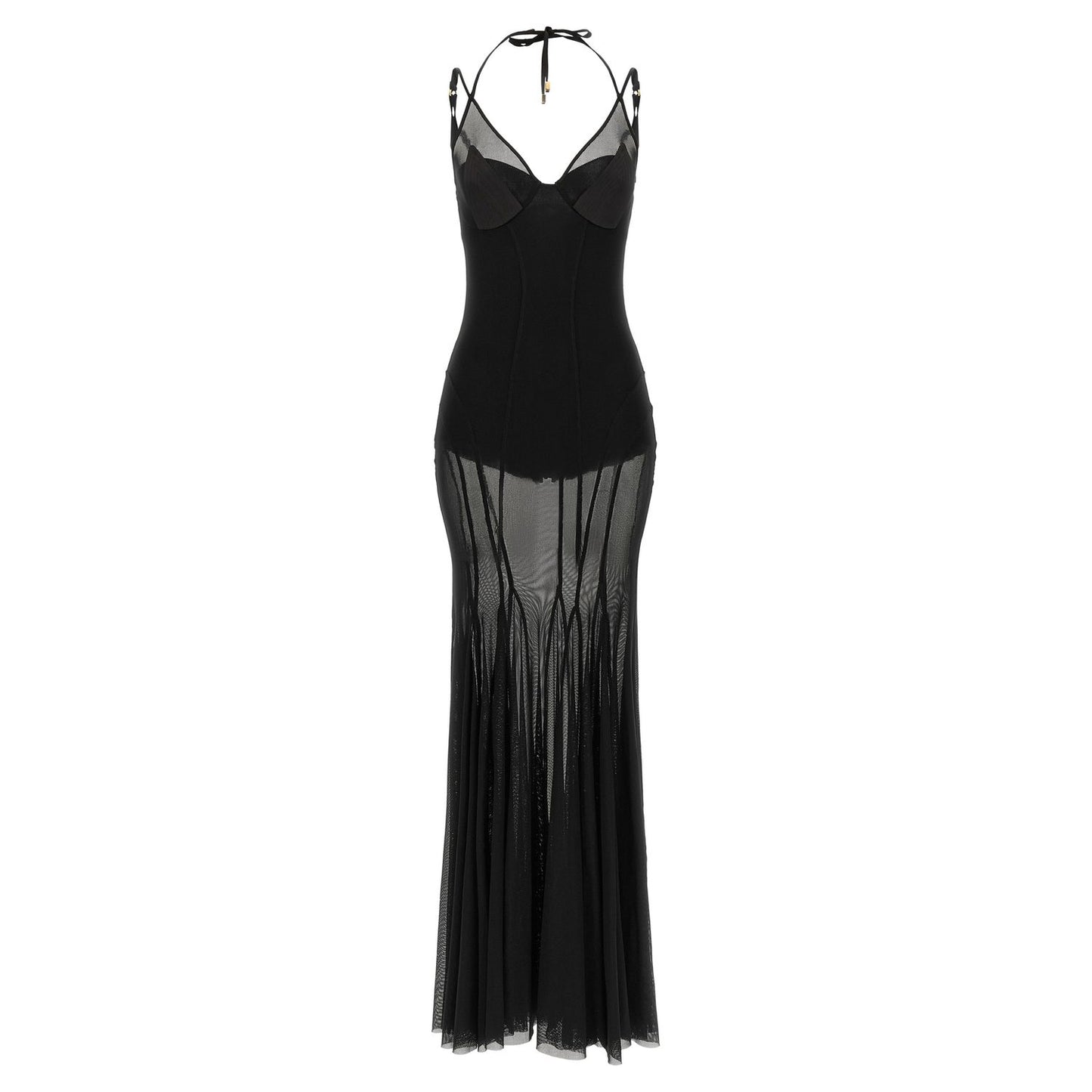 Elisabetta Franchi Black Polyamide Long Dress