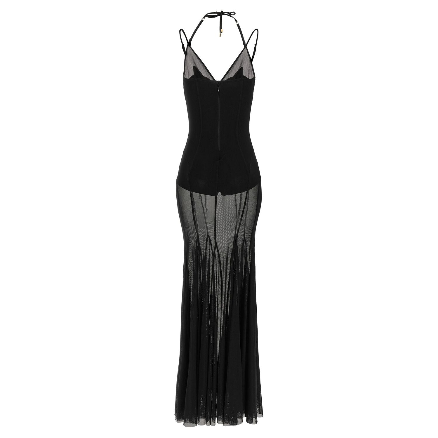 Elisabetta Franchi Black Polyamide Long Dress