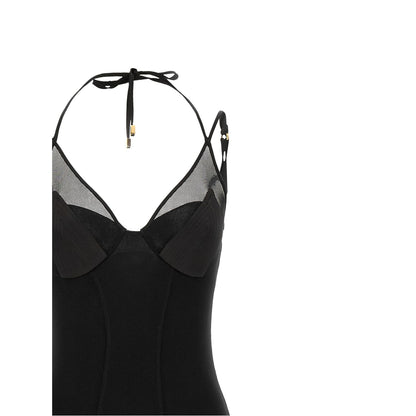 Elisabetta Franchi Black Polyamide Long Dress