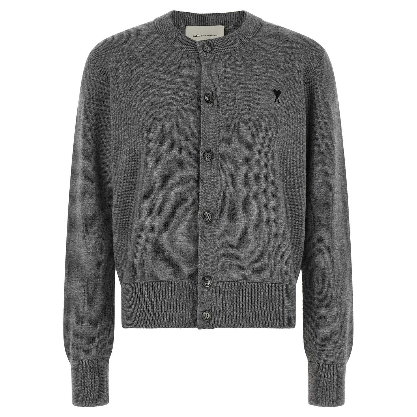 Ami Paris Gray Wool Cardigan
