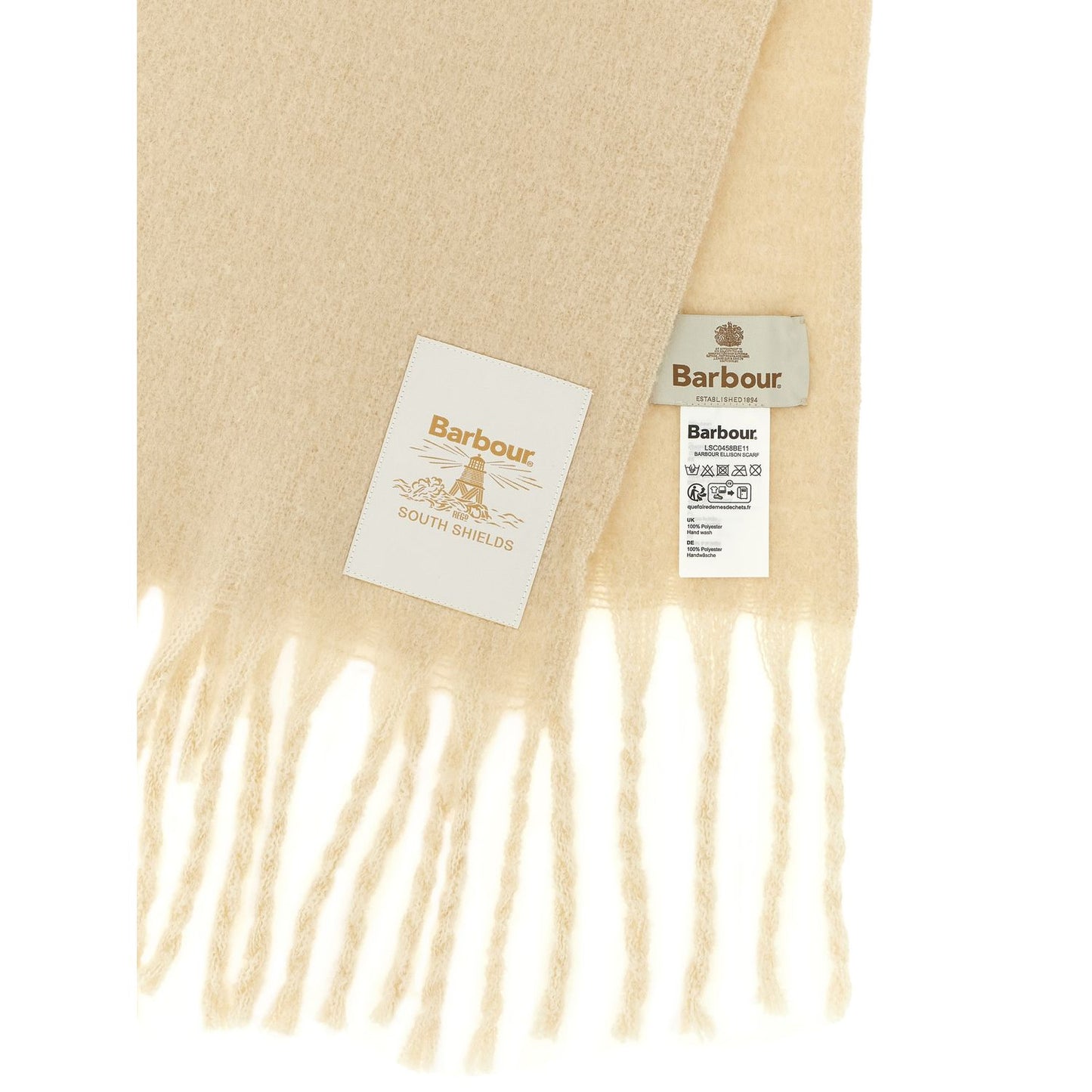 Barbour White Polyester Scarf