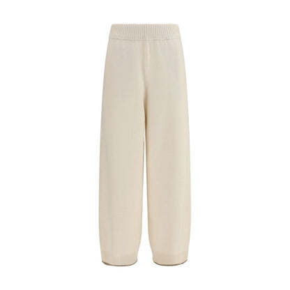 Brunello Cucinelli White Cashmere Casual Pants
