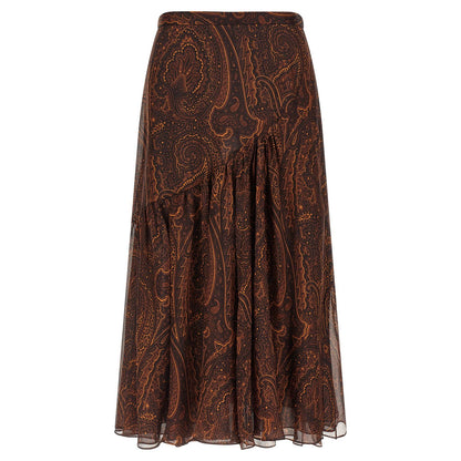 Etro Brown Silk Mini Skirt